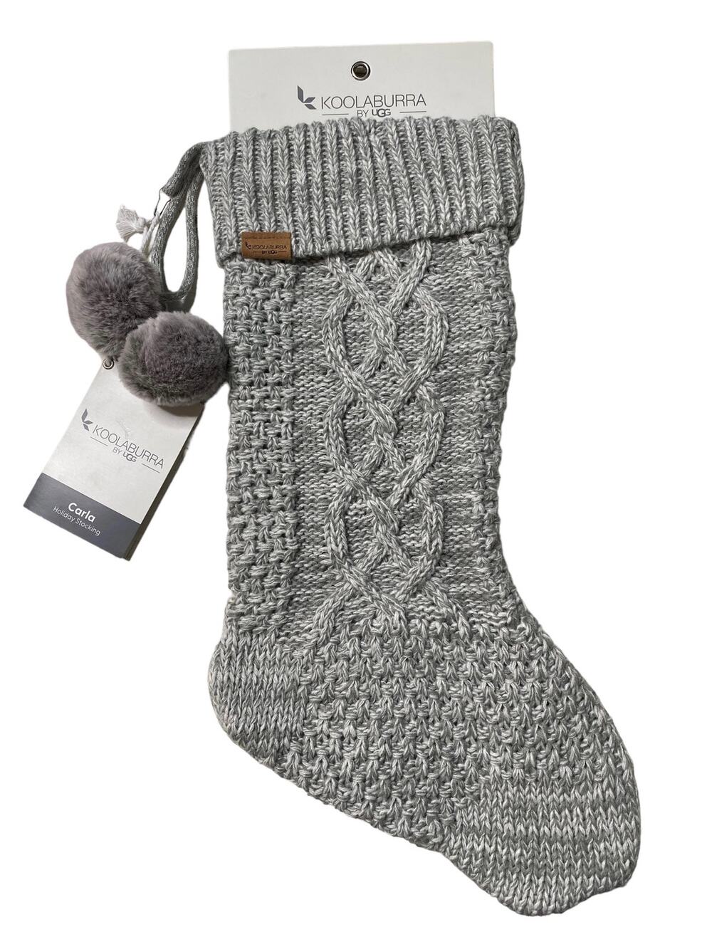 Koolaburra by UGG Christmas Stocking Gray Cable Knit NWT